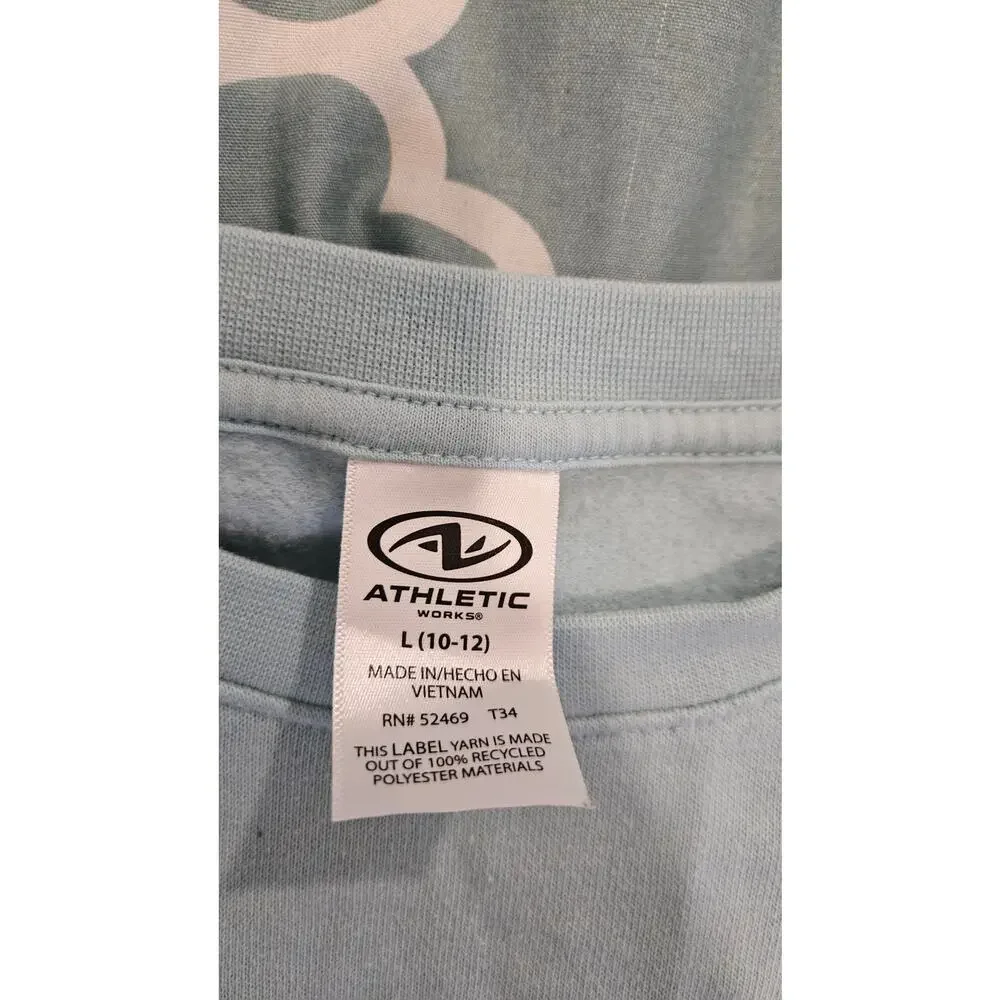Athletic Works Kids Sweatshirt Light Blue Size Large 10-12 Boys Girls Crewneck